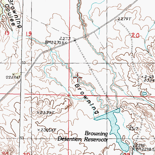 Topographic Map of Browning Coulee, MT