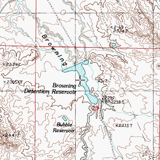 Topographic Map of Browning Reservoir, MT