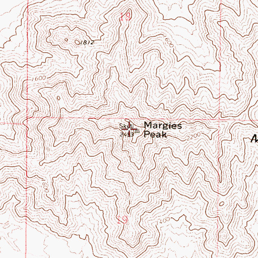 Topographic Map of Margies Peak, AZ