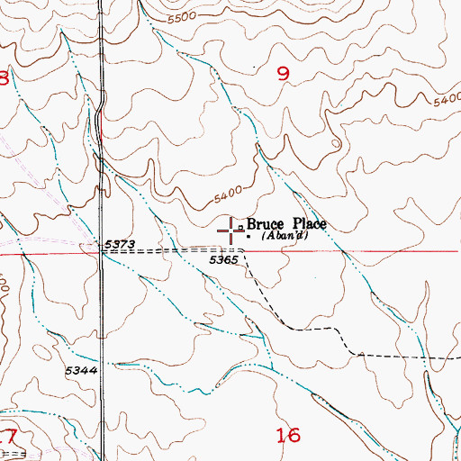 Topographic Map of Bruce Place, MT