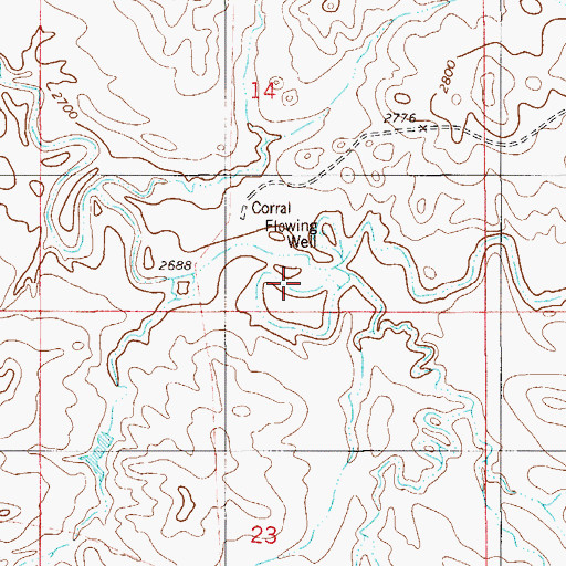 Topographic Map of Brush Creek, MT