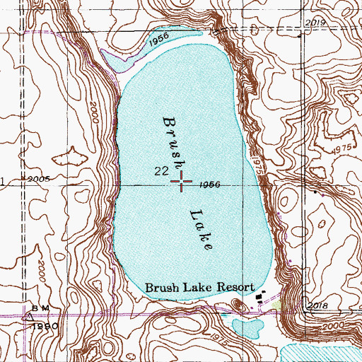 Topographic Map of Brush Lake, MT