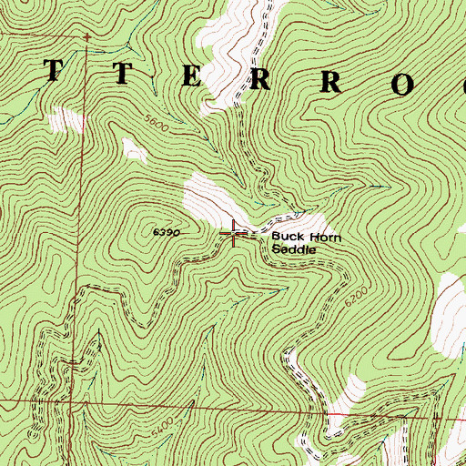 Topographic Map of Buck Horn Saddle, MT