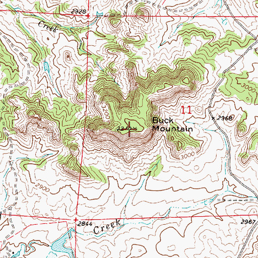 Topographic Map of Buck Mountain, MT