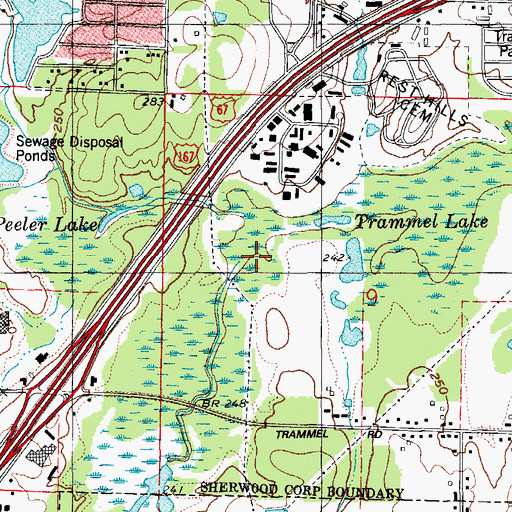 Topographic Map of Fivemile Creek, AR