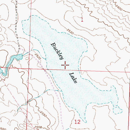 Topographic Map of Buckley Lake, MT