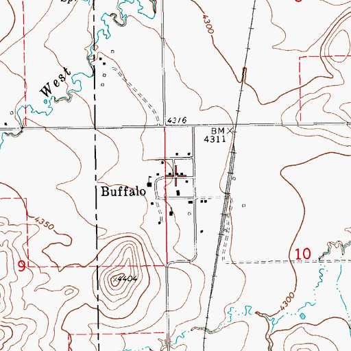 Topographic Map of Buffalo, MT