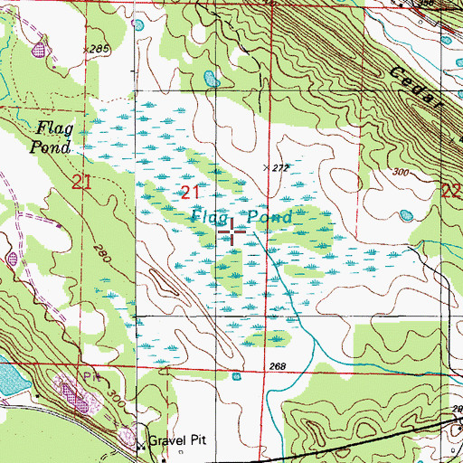 Topographic Map of Flag Pond, AR
