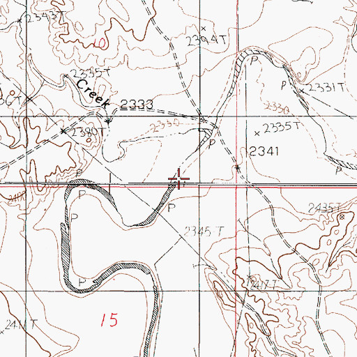 Topographic Map of Buffalo Creek, MT
