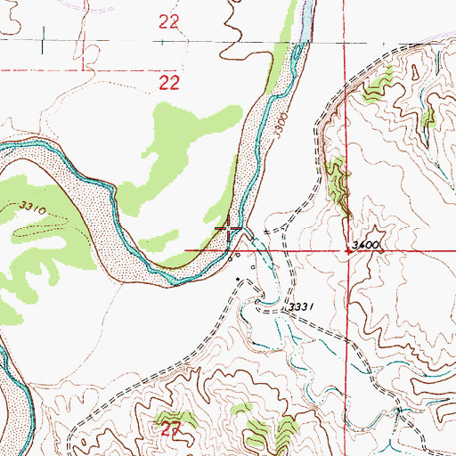 Topographic Map of Buffalo Creek, MT