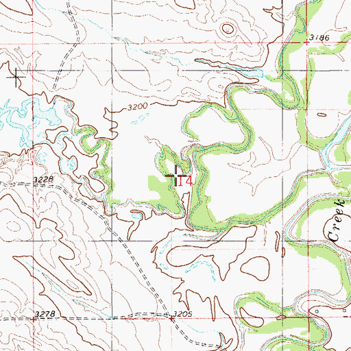 Topographic Map of Buffalo Creek, MT