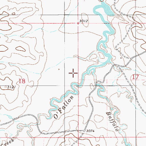 Topographic Map of Buffalo Creek, MT