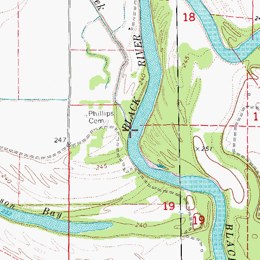Topographic Map of Flat Creek, AR