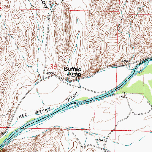 Topographic Map of Buffalo Jump, MT