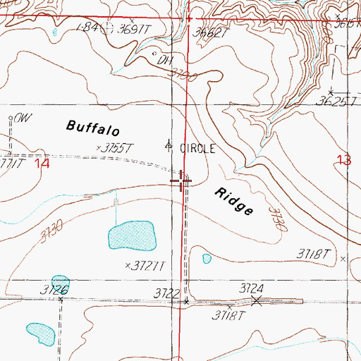 Topographic Map of Buffalo Ridge, MT