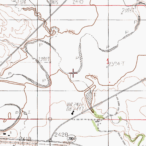 Topographic Map of Buffalo Springs Creek, MT