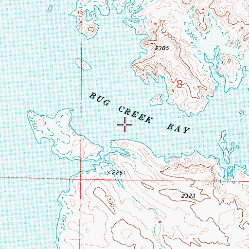 Topographic Map of Bug Creek Bay, MT