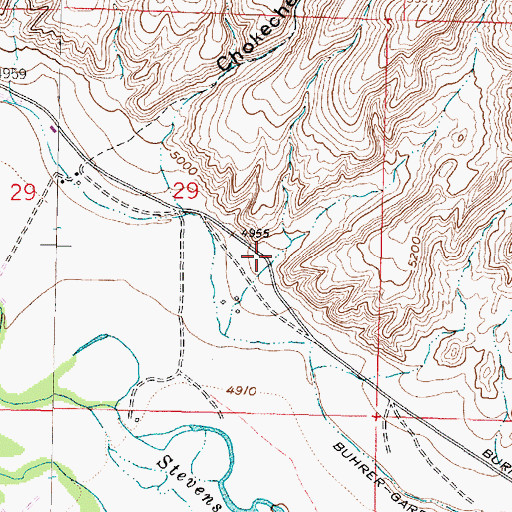 Topographic Map of Buhrer Gulch, MT