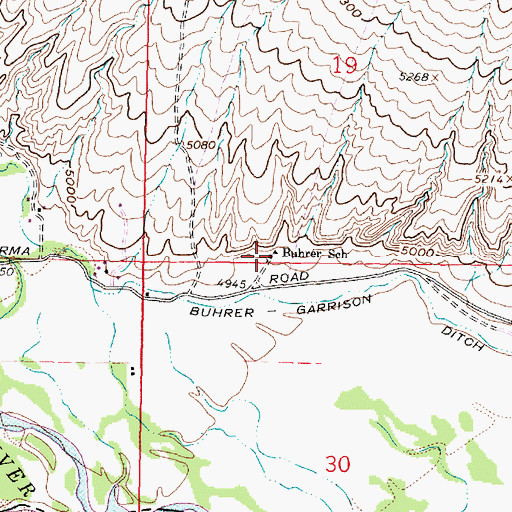 Topographic Map of Buhrer School (historical), MT