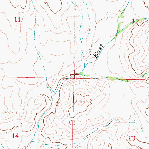 Topographic Map of Bull Creek, MT