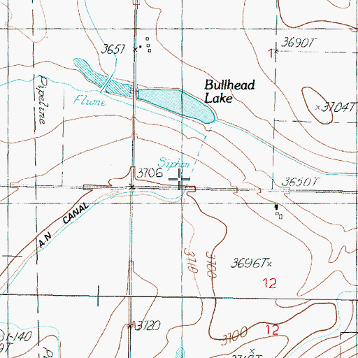 Topographic Map of Bullhead Drop, MT