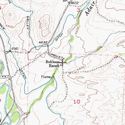 Topographic Map of Bullrun Creek, MT