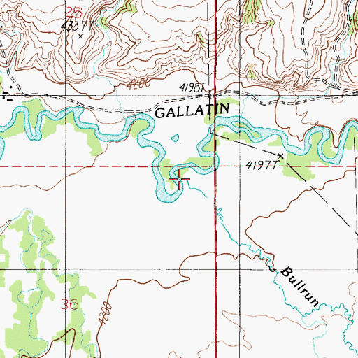Topographic Map of Bullrun Creek, MT
