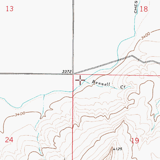 Topographic Map of Bunnell Creek, MT