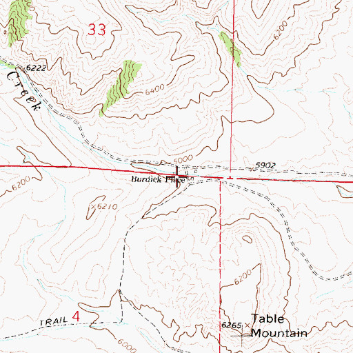 Topographic Map of Burdick Place, MT