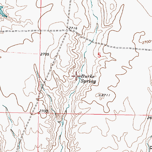 Topographic Map of Burke Spring, MT