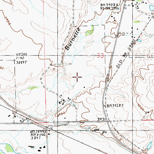 Topographic Map of Burnette Creek, MT