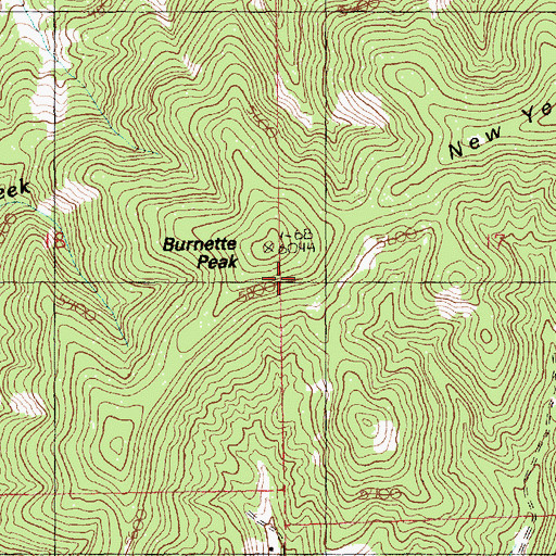 Topographic Map of Burnette Peak, MT