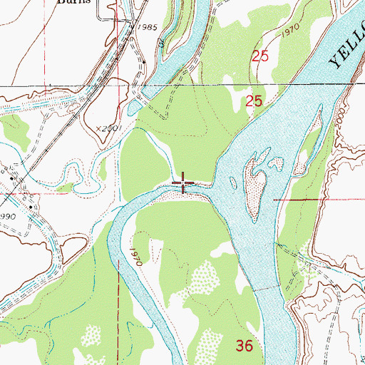 Topographic Map of Burns Creek, MT
