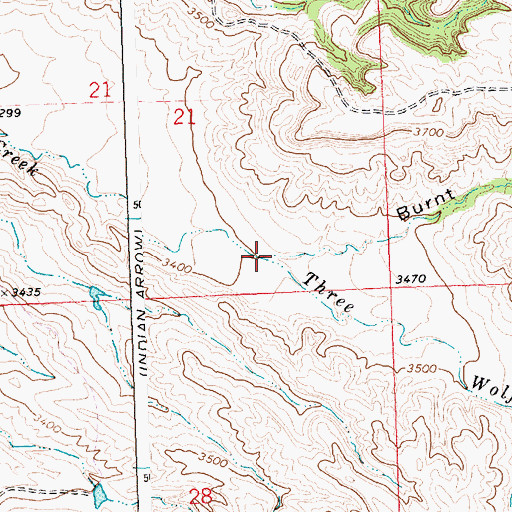Topographic Map of Burnt Coulee, MT