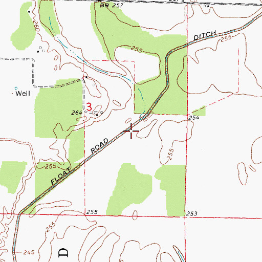 Topographic Map of Float Road Ditch, AR