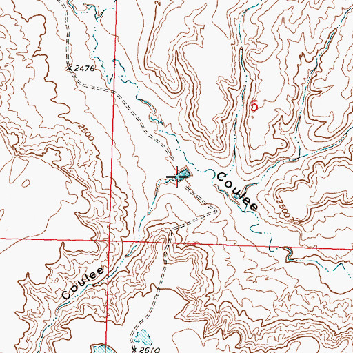 Topographic Map of Butte Coulee, MT