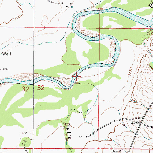 Topographic Map of Butte Creek, MT