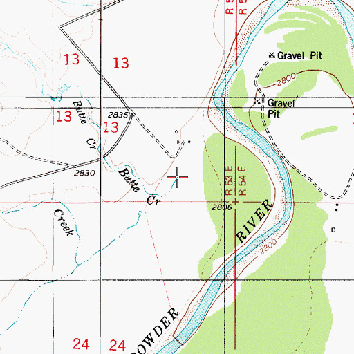 Topographic Map of Butte Creek, MT