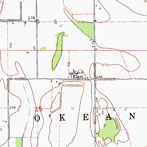 Topographic Map of Ford Cemetery, AR