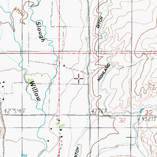 Topographic Map of Buttleman Ditch, MT