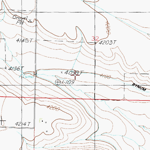 Topographic Map of Bynum Canal, MT