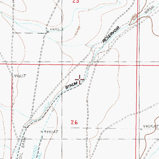 Topographic Map of Bynum Reservoir Ditch, MT