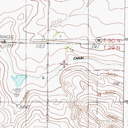 Topographic Map of C Canal, MT