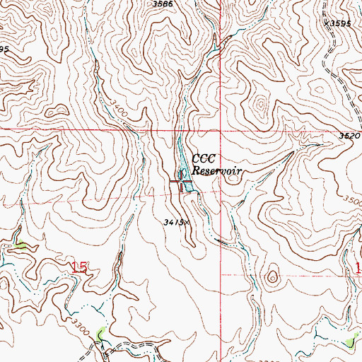 Topographic Map of CCC Reservoir, MT