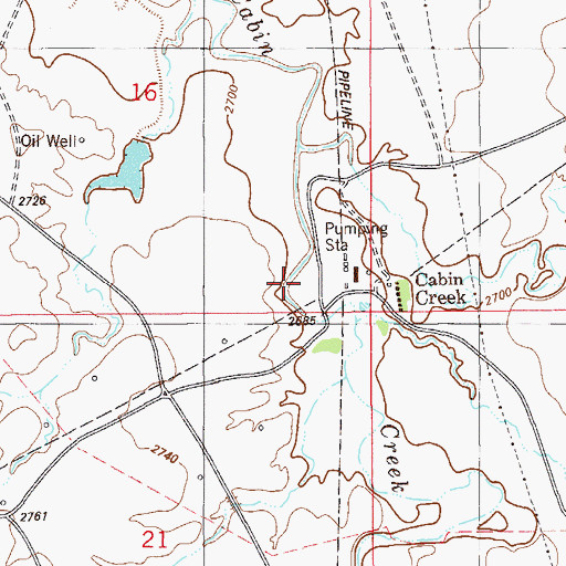 Topographic Map of Cabin Creek, MT
