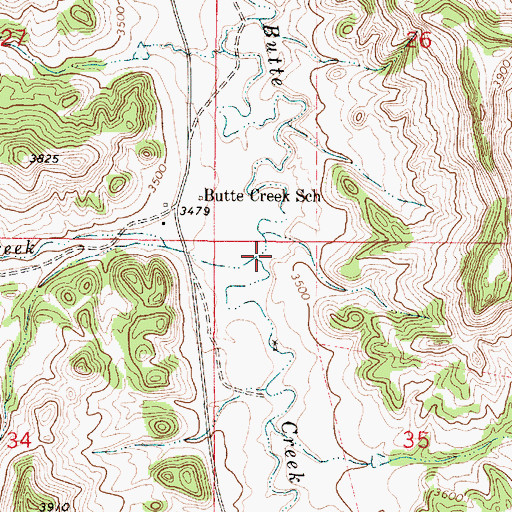 Topographic Map of Cabin Creek, MT