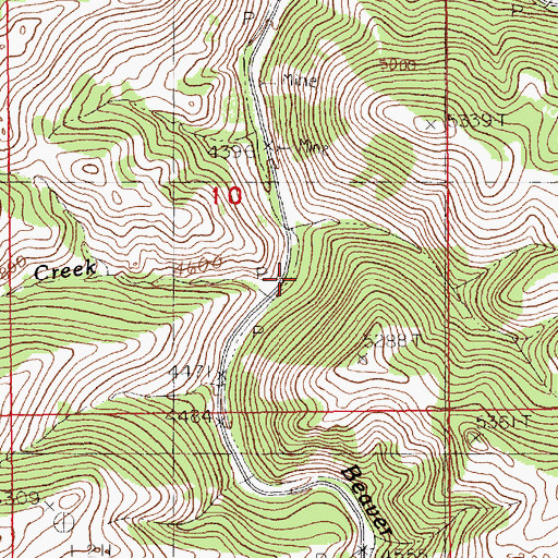 Topographic Map of Cabin Creek, MT