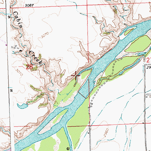 Topographic Map of Cabin Creek, MT