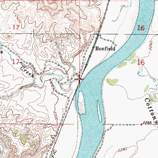Topographic Map of Cabin Creek, MT