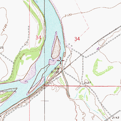 Topographic Map of Cabin Creek, MT